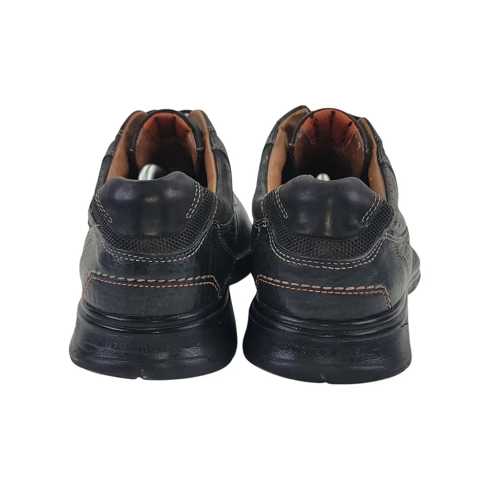 Clarks Unstructured Un.Ravel Men's Black Leather Lace Up Oxfords Shoe Sz 11.5‎ W